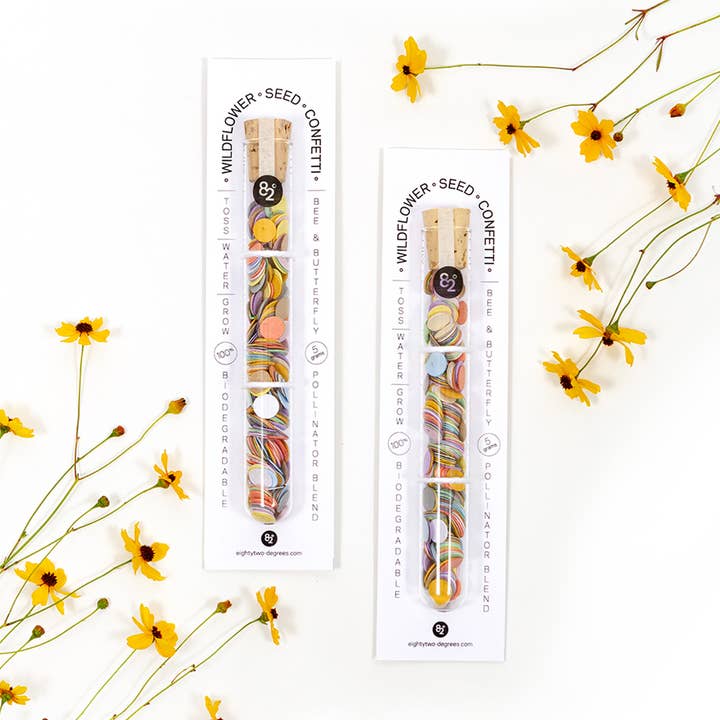 Studio 82° - Vendita all'ingrosso Coriandoli - Flaconcino di coriandoli ai semi di fiori selvatici