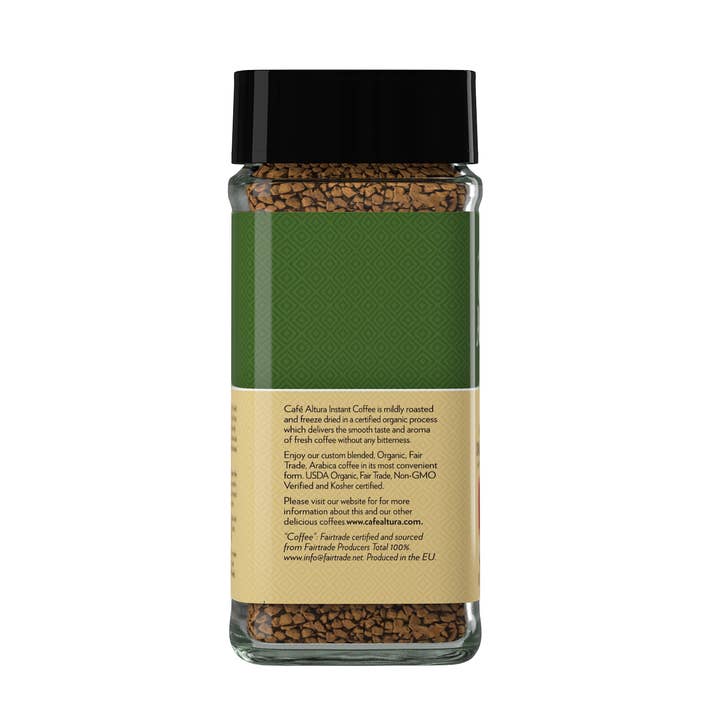 Cafe Altura - Wholesale Instant coffee/espresso - 3.53 oz. Jar Café Altura Organic - Instant Coffee4
