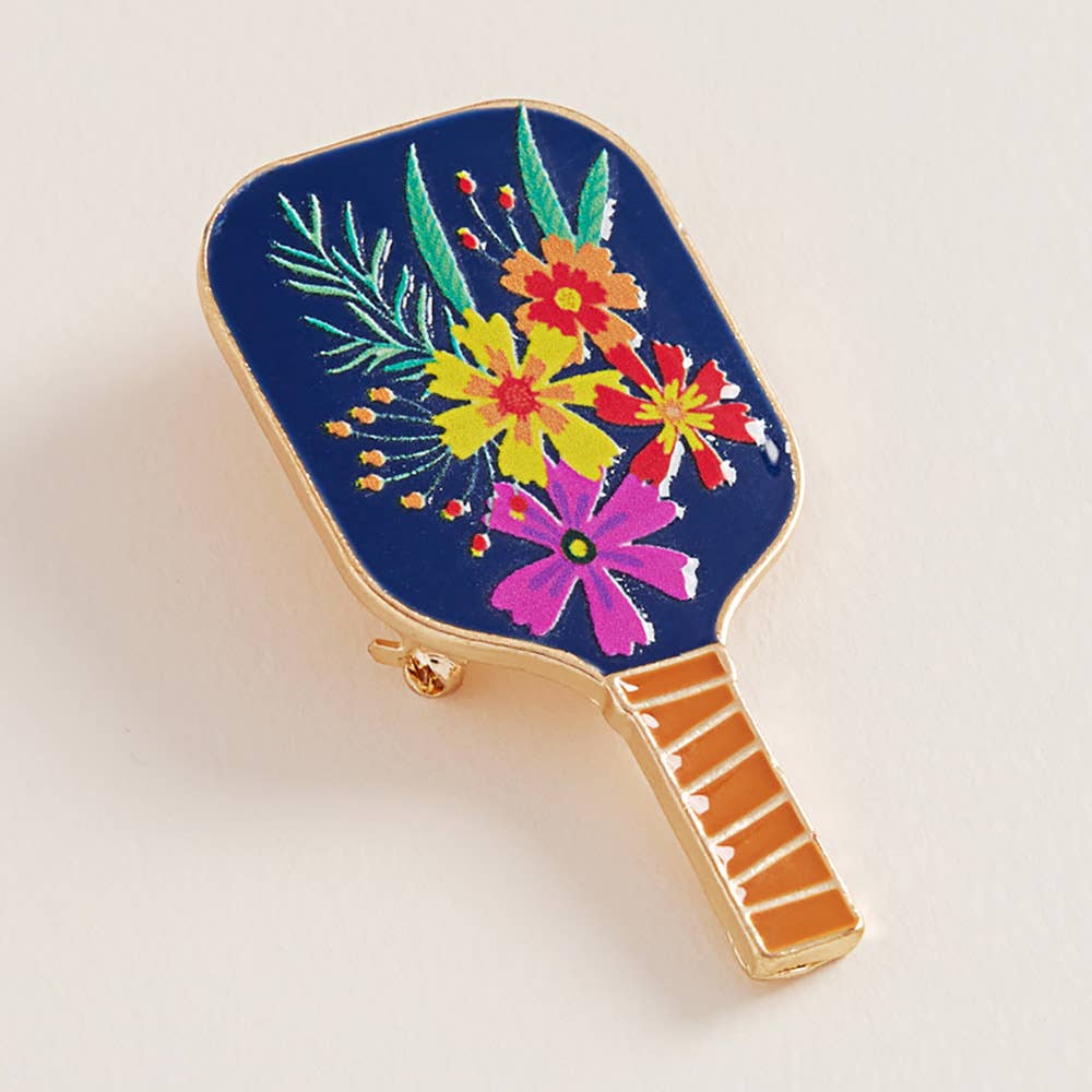 Sensibling Corp. – wholesale Brosch – Emaljerad randig pickleballracket nål brosch9