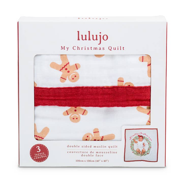 Colcha de Navidad de Herencia– Hombre de Jengibre (40" x 40") para venta al por mayor de Lulujo Baby