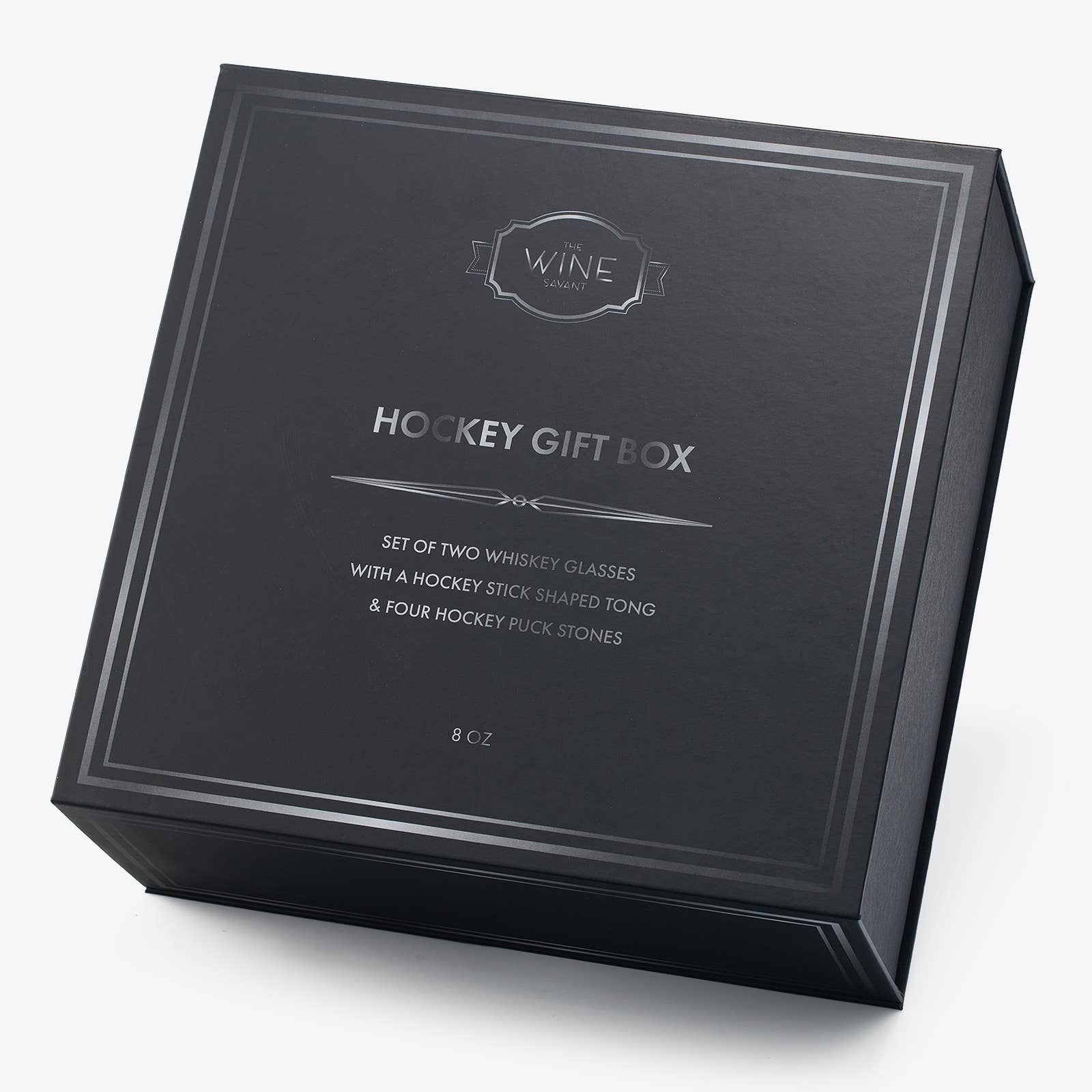 The Wine Savant /  Khen Glassware - Wholesale Drink Chilling Cubes - Hockey Whiskey Stones 7pcs Set | 4 stones, tongs, 2 glasses9