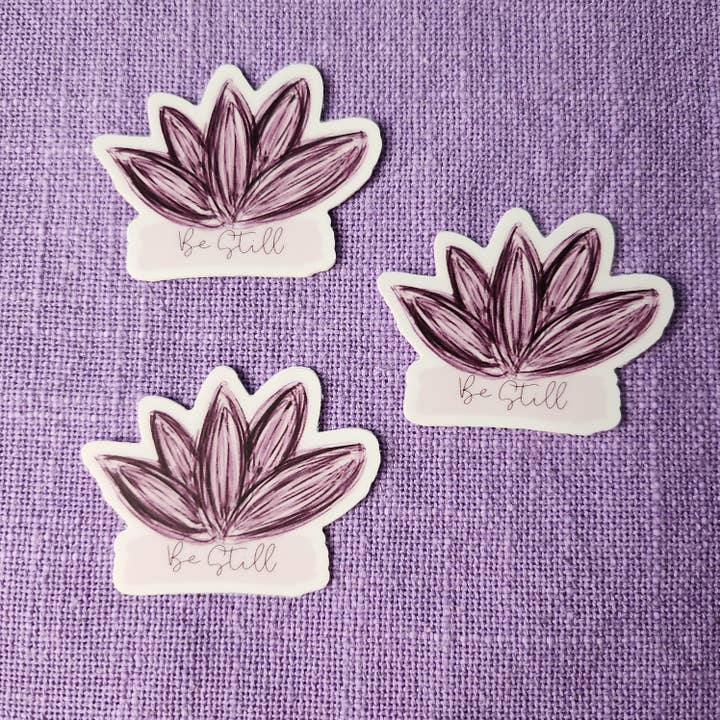 Adhesivo Be Still Psalm 46 10 con versículo de la Biblia para venta al por mayor de Let Love Be My Motive Studio