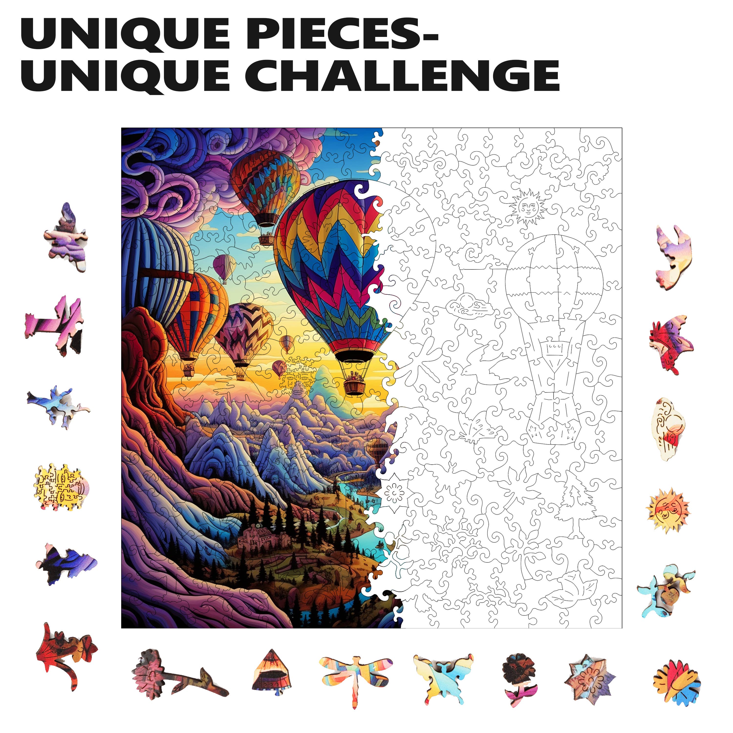 Trippy Puzzle Co – Großhandel Puzzle - Erwachsene – Rainbow Ride Holz-Puzzle 300 Stück4