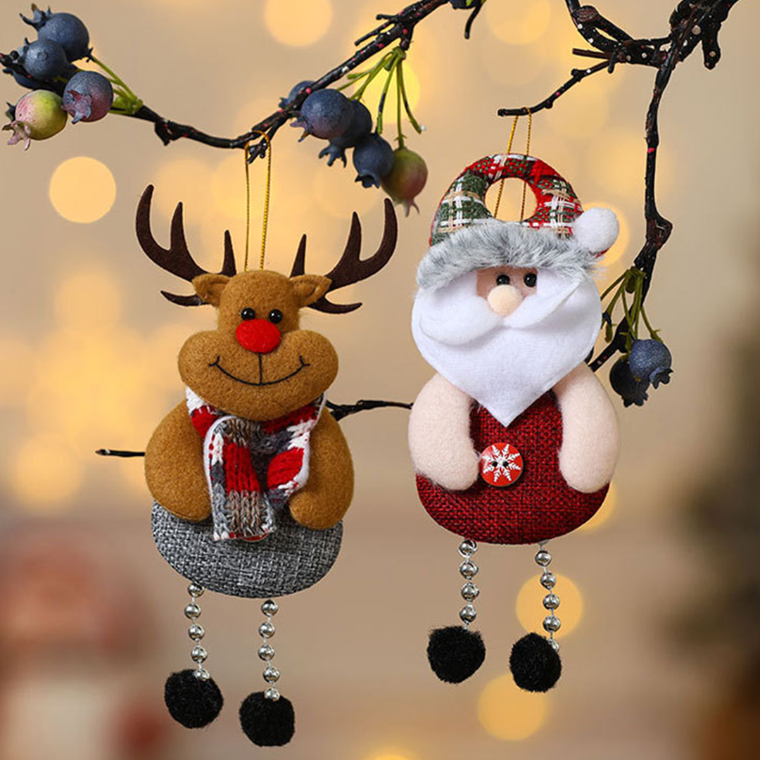 UNISHE - Wholesale Christmas Decoration - Christmas Decor Fabric Santa Claus Hanging Ornament ZK37024