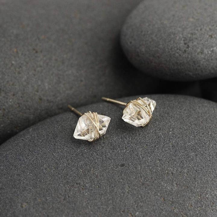 Herkimer Stud Earrings for wholesale by Lotus Stone Jewelry