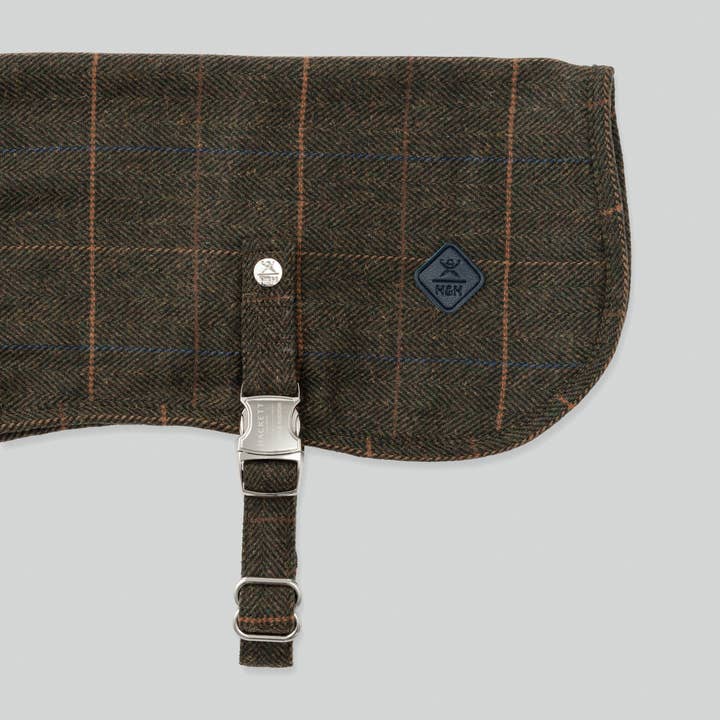 Hugo & Hudson - Wholesale Pet Jacket - Dog - Hackett x Hugo Hudson Dark Green Checked Tweed Dog Jacket