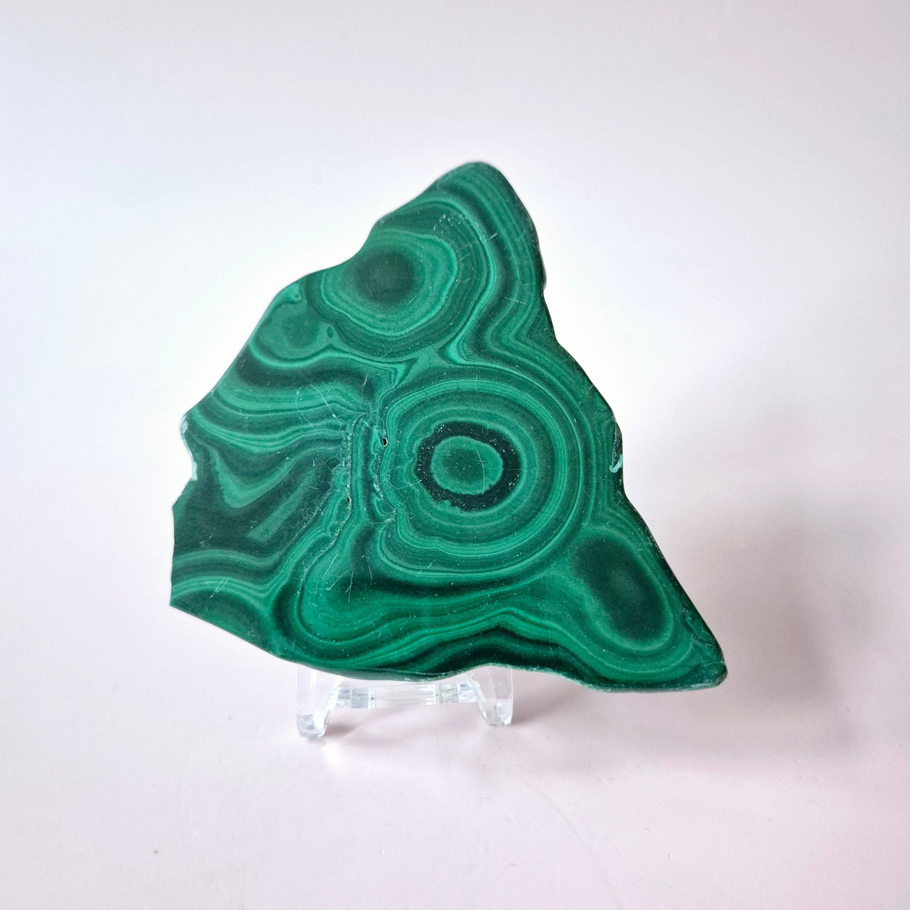 Moonlight Gemstones - Wholesale Spiritual Stone/Crystal - Gemstone Malachite Slice on Stand (50-80g)6