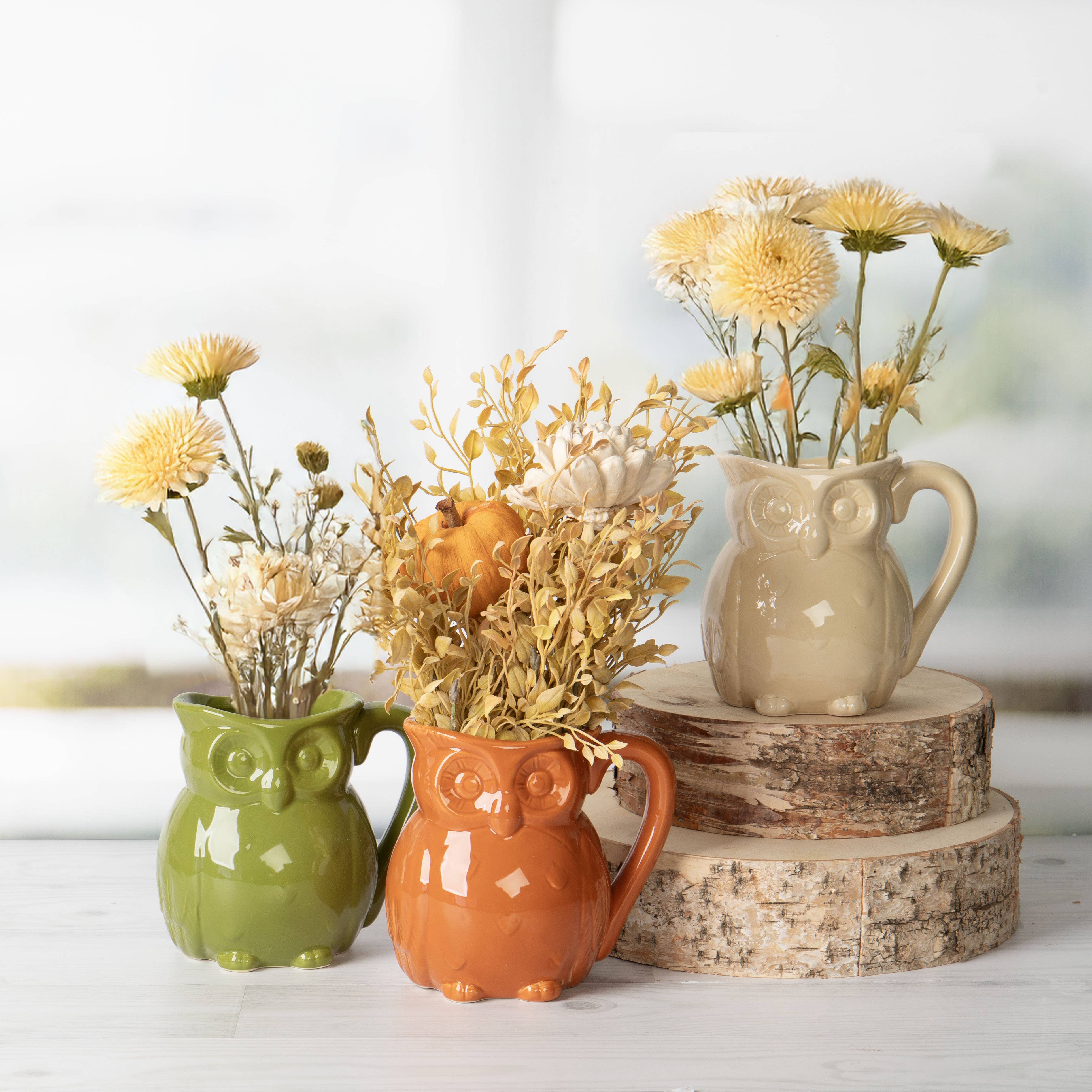 Willow Group - Wholesale Pitcher - Glazed Ceramic Owl Pitcher Floral Arrangements Vase 12pcs5