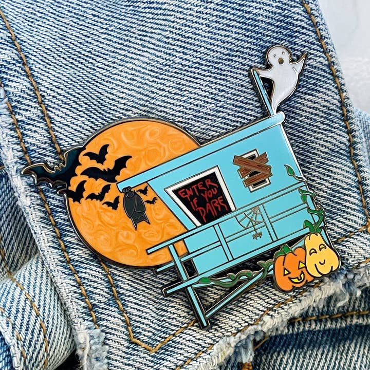 Ghost on Duty Enamel Pin (LifeGuard Tower Series) for wholesale by Kimchi Kreative