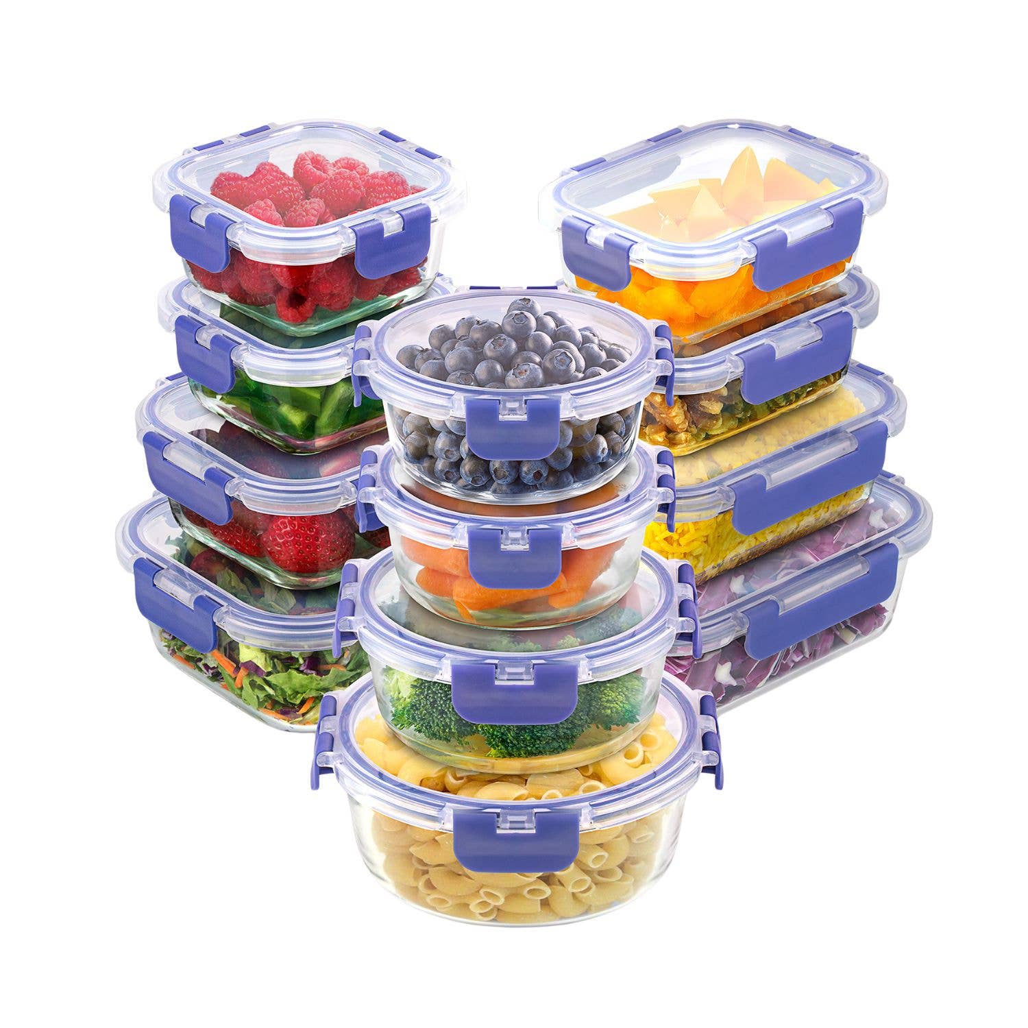 Zulay Kitchen – Engroshandel Madbeholder – Glas madopbevaringsbeholdere med låg – 12-pak12