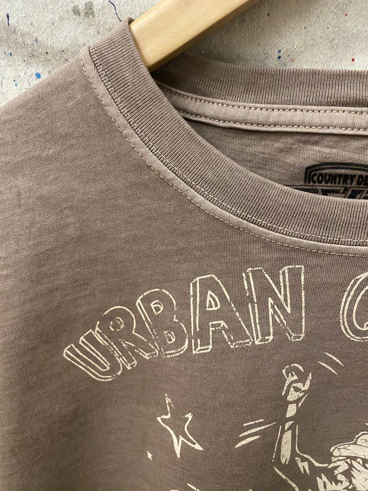 Country Deep Apparel - Vente T-shirt sérigraphié – femme - T-shirt court décontracté pour concours de taureau mécanique Urban Cowboy1