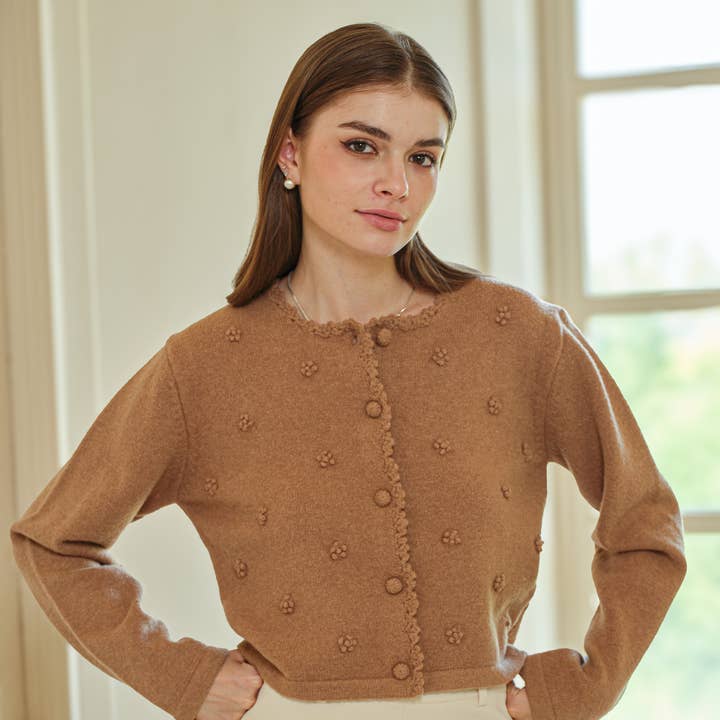 RP2579 - Pom Pom Buttoned Cardigan and other Purchase Wholesale pom pom sweater. Free Returns & Net 60 Terms on Faire trending on Faire.