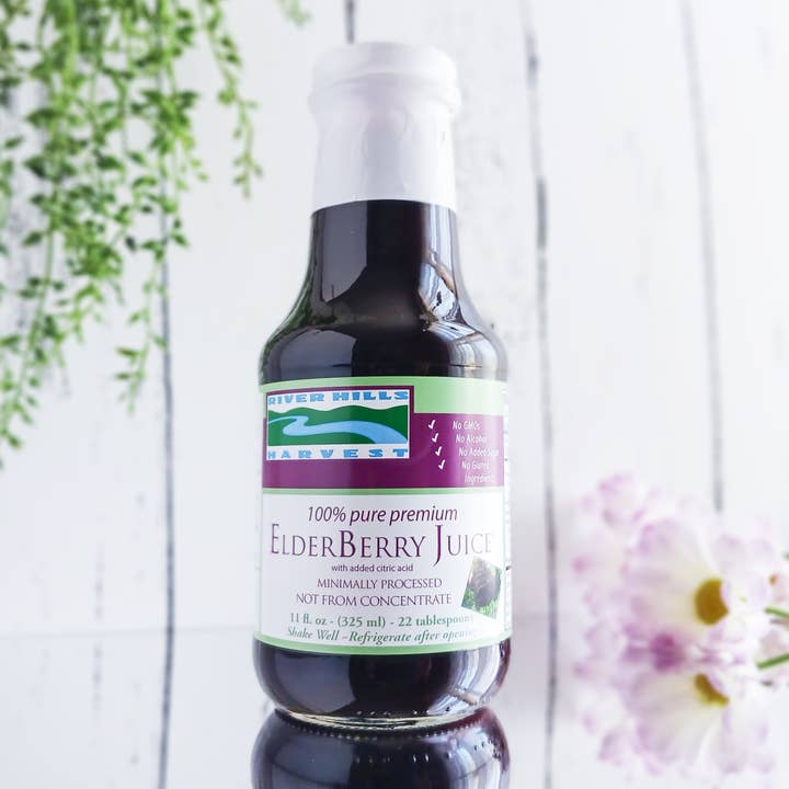 American Elderberry Juice w/ Certified Organic Elderberries for wholesale by River Hills Harvest