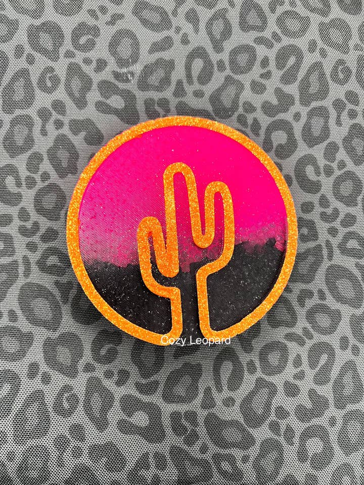 Neon Round Cactus Car Freshie for wholesale by Cozy Leopard Boutique