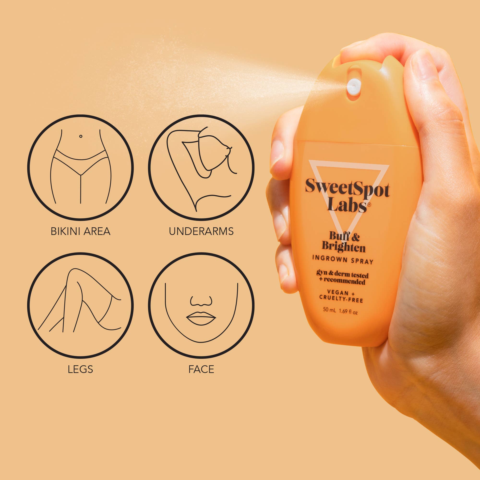 Sweetspot Labs - Wholesale Hair Spray - Buff & Brighten Ingrown Hair Treatment Spray5