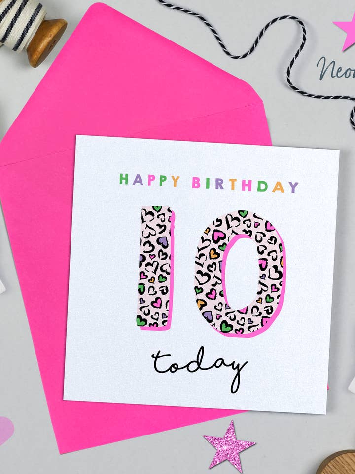 Leopard Love 10th Birthday for wholesale by Michelle Fiedler Design