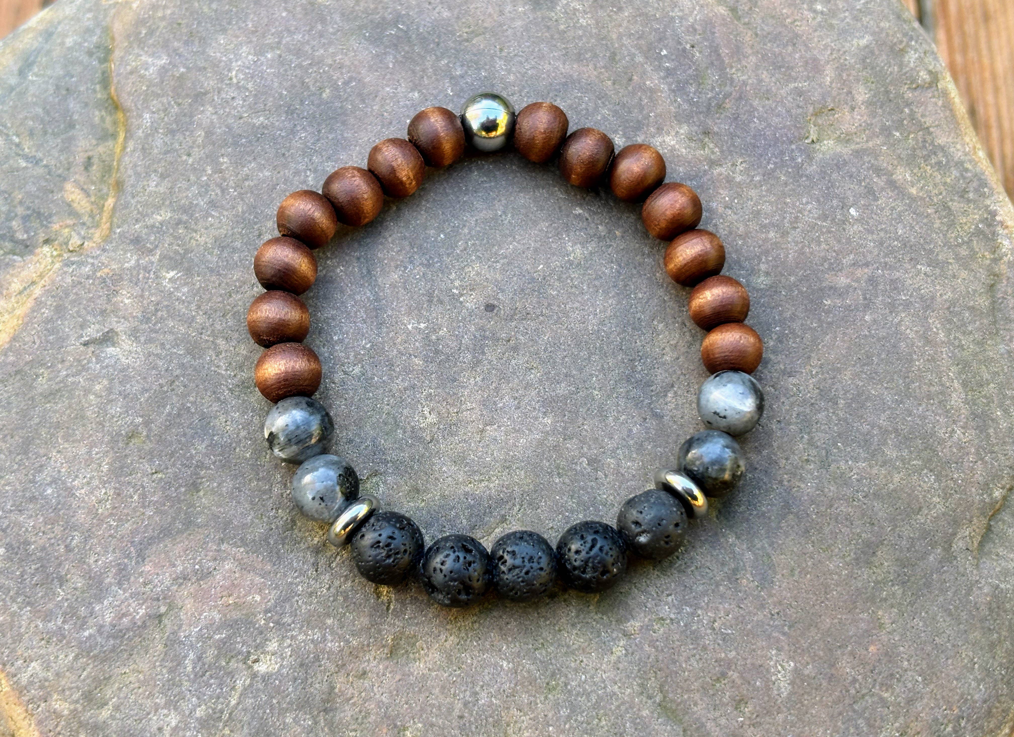 Coconut Quartz – Engroshandel Perlearmbånd – LABRADORIT OG TRÆ ARMBÅND JORDNÆR AROMATERAPI ARMBÅND1