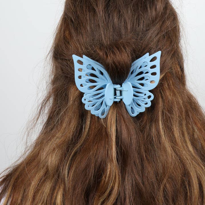 Nakoa The Label - Wholesale Hair Clip - Women's - Claw Clip - Small Double Butterfly - Light Blue1