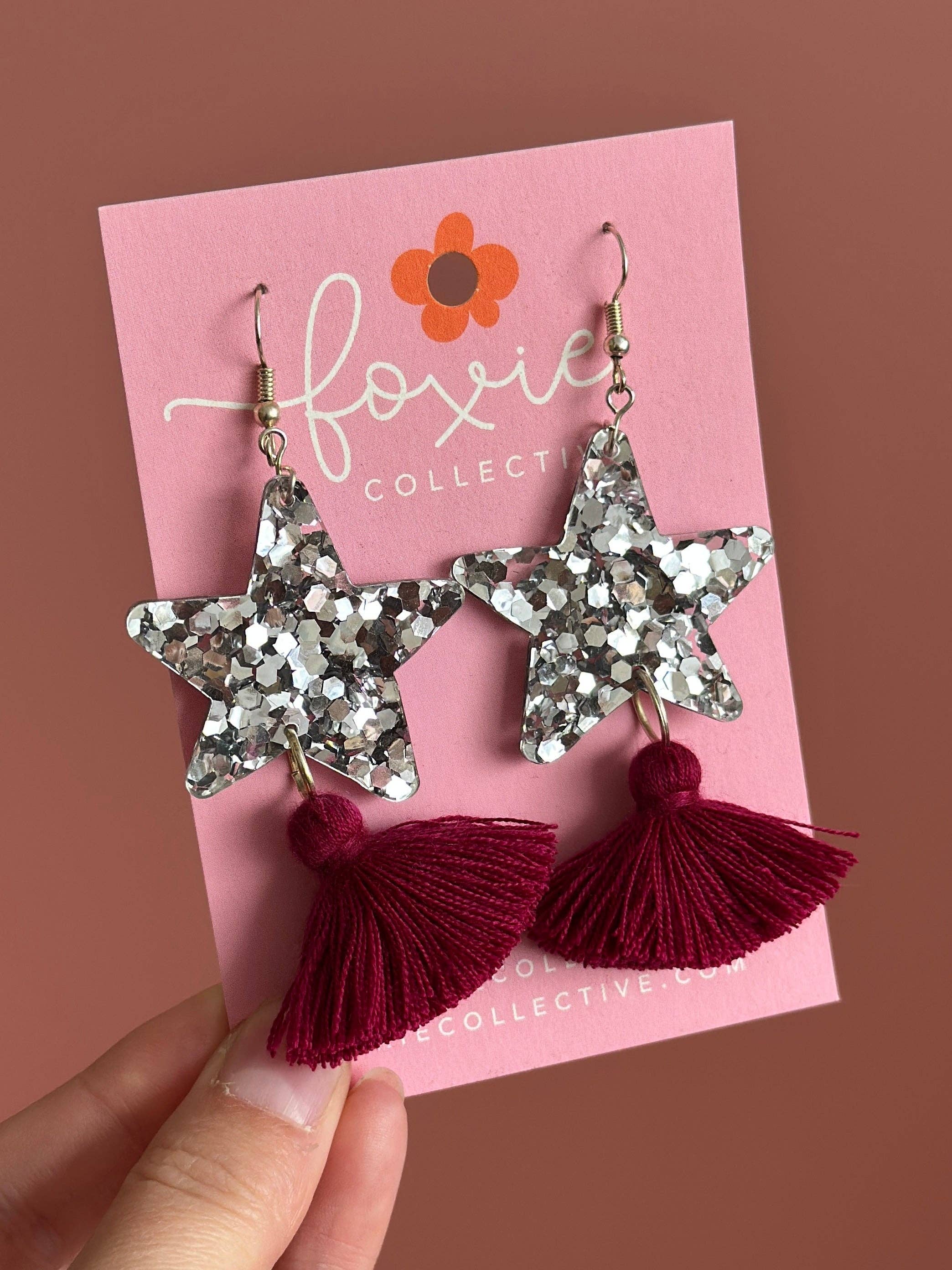 Foxie Collective - Wholesale Dangle Earrings - Custom Star Dust Dangles | Silver or Gold | Select Tassel Colour | WHOLESALE3