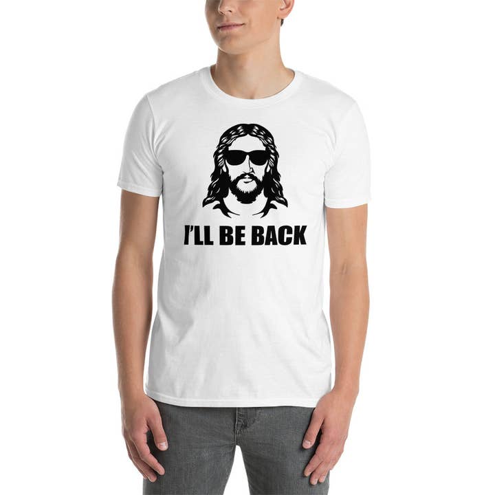 T-shirt unisex a manica corta I'll be back per la vendita all'ingrosso da parte di Souverista
