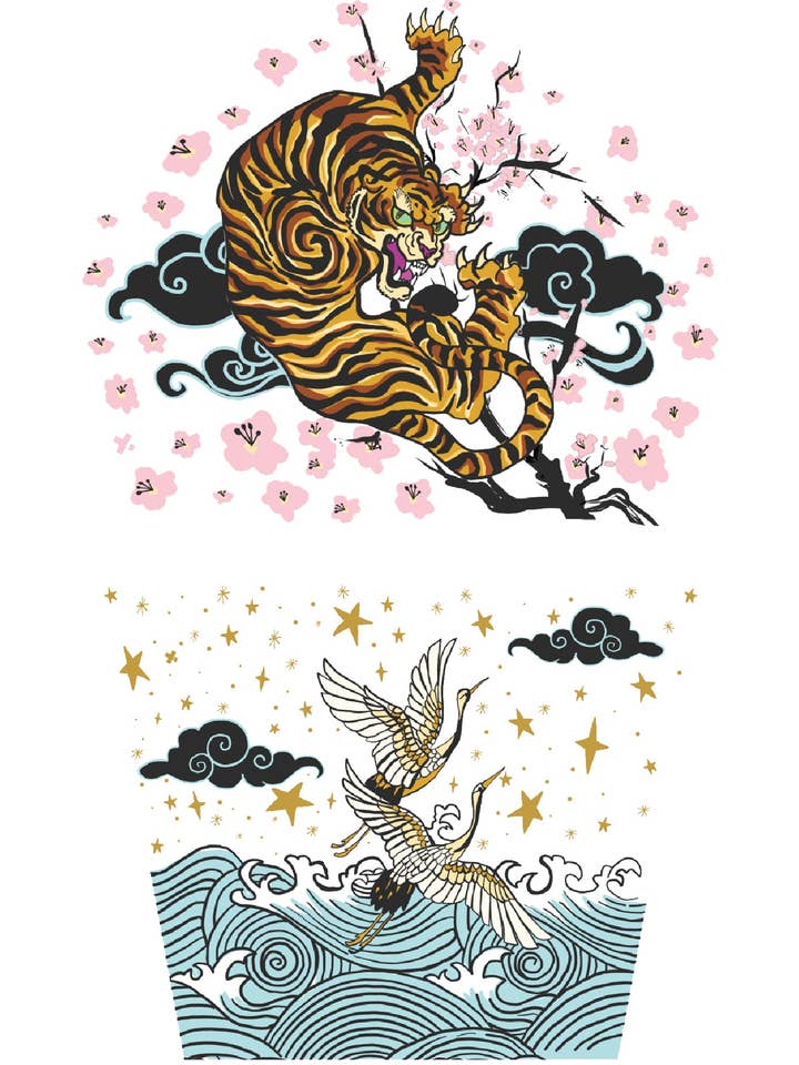 Tora - Tsuru Full Sleeve Tattoo for wholesale by Tony Ray