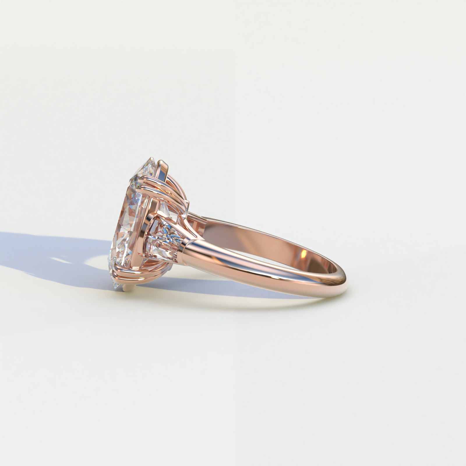 Mohana Jewels - Luxury - Wholesale Engagement Ring - 3 Carat E VVS Oval & Baguette Lab Diamond Ring - Persi11