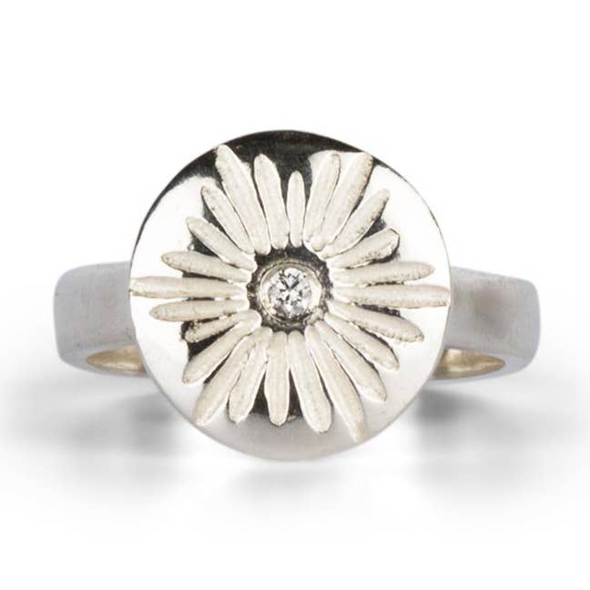 Large Lucia Diamond Ring in Silver for wholesale by Corey Egan