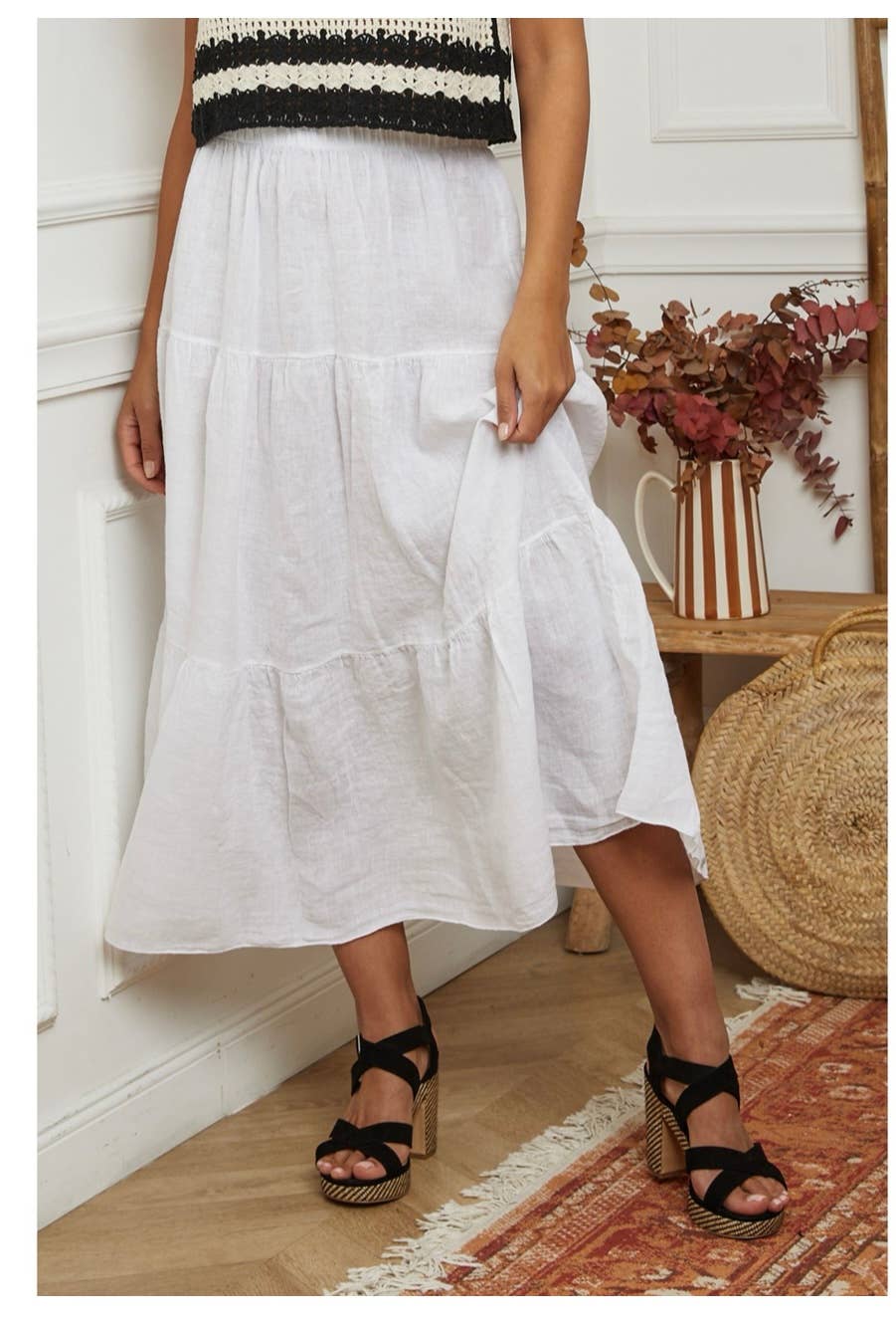 LÉA & LUC - Wholesale Skirt - Women's - 100% Linen Skirt REF. 834820