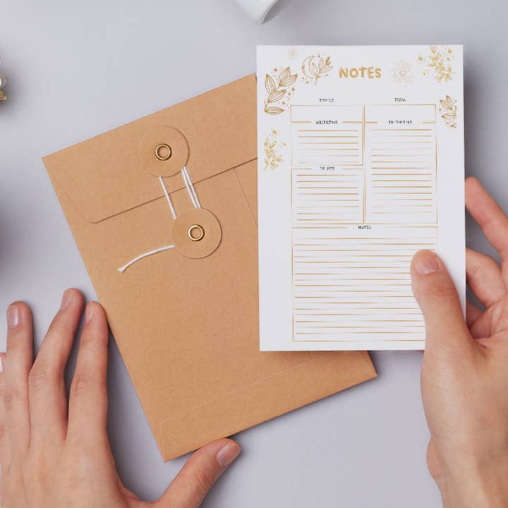 8X5 Gold mystical notepad, planner for work, home office, sc for wholesale by Missh Shop