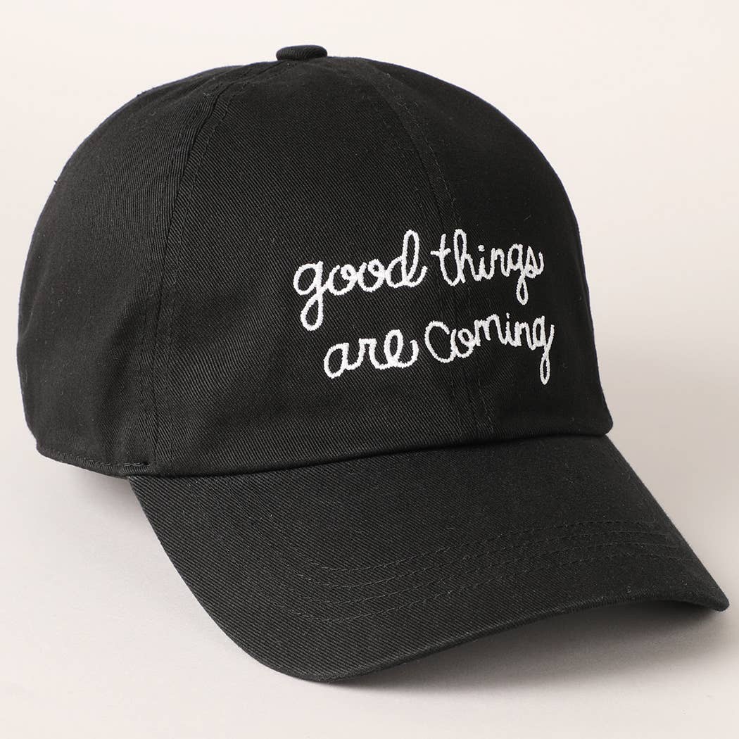 Fashion City – wholesale Baseball cap – Women's – Good Things Are Coming Embroidered Baseball Cap1