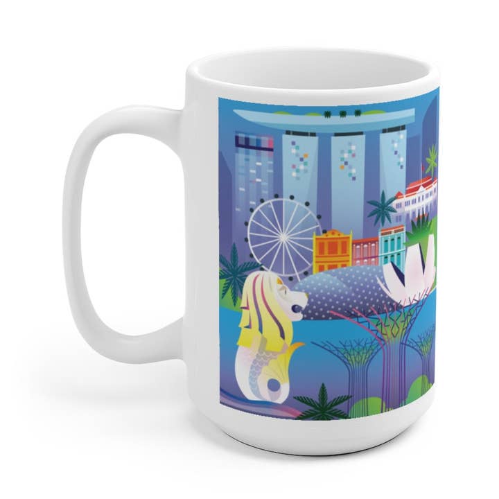 SINGAPORE 11OZ CERAMIC MUG for wholesale by Max & Oscar
