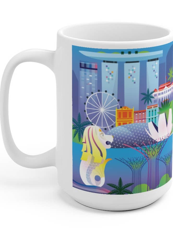 SINGAPORE KERAMISCHE MOK VAN 11 OZ voor wholesale door Max & Oscar