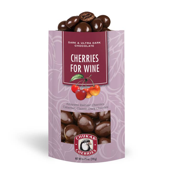 Chukar Cherry Company - Wholesale Chocolate Covered Sweets - 6.75 oz Cherries for Wine - Dark and Ultra Dark Chocolate