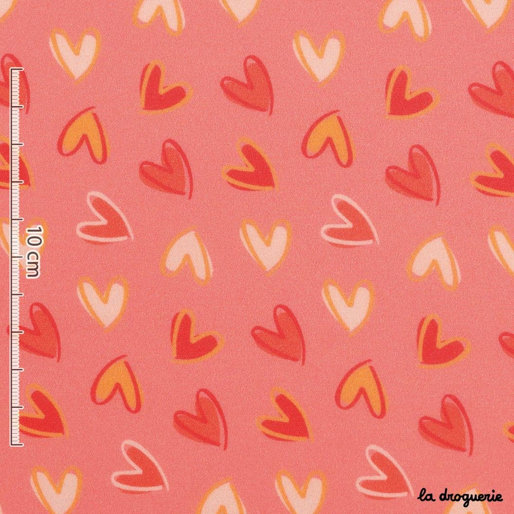 LA DROGUERIE - Wholesale Fabric - Meter fabric "Pretty Heart" Mango1
