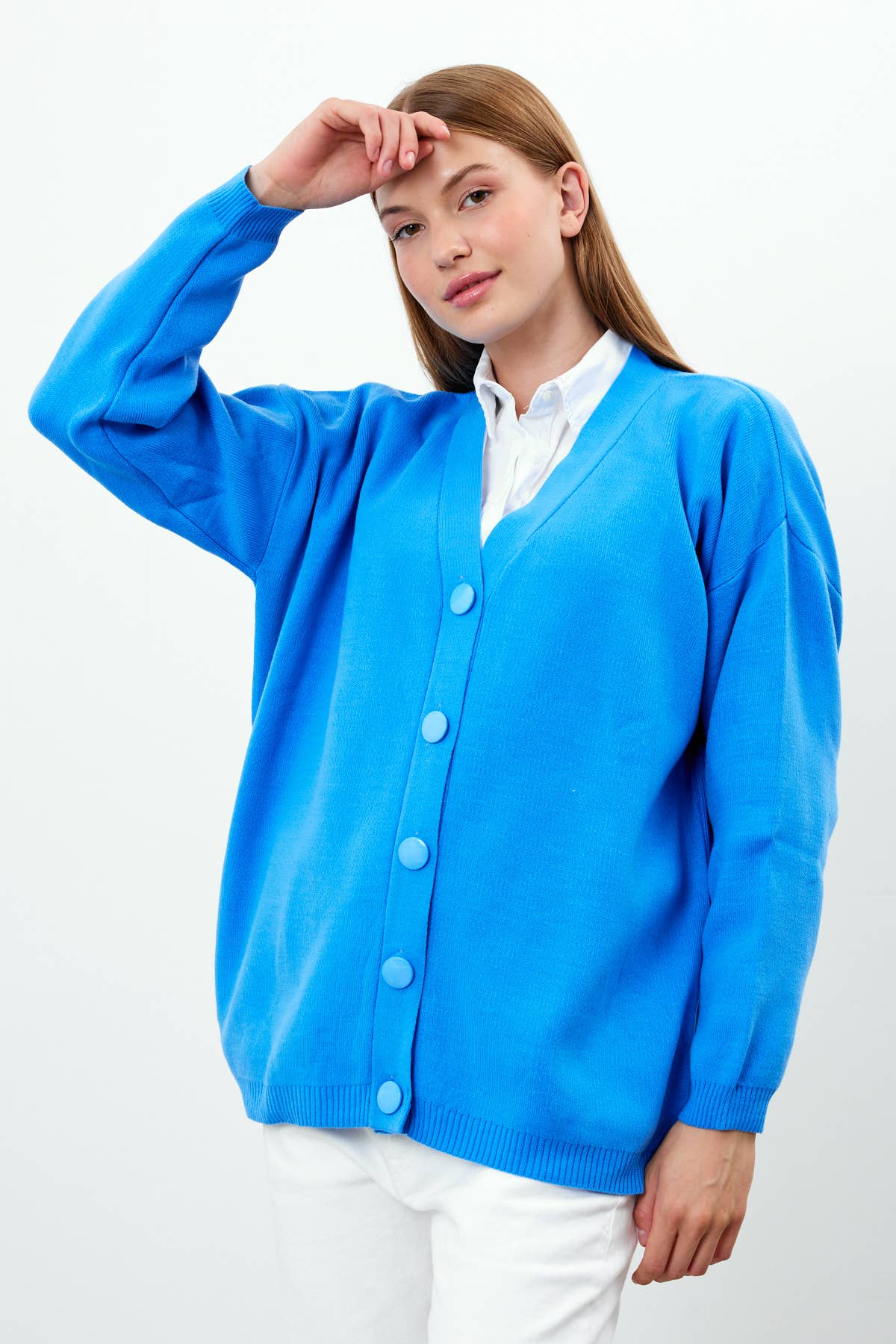 VAV NEW YORK - Wholesale Cardigan - Women's - Women's Solid Color Mid-Length Knit Cardigan Oversized Solid3