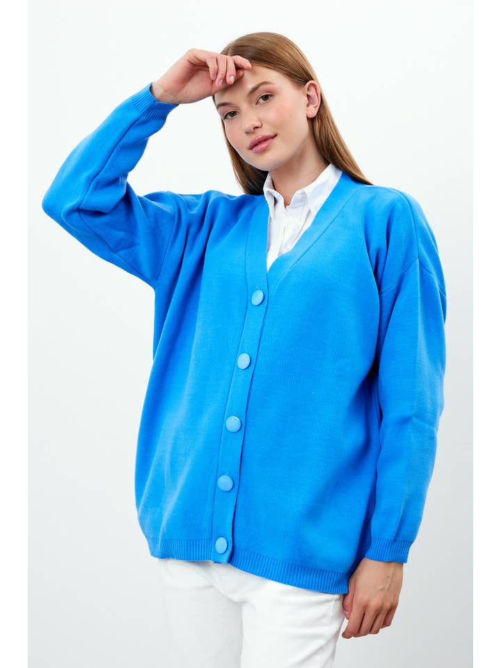 VAV NEW YORK – wholesale Cardigan – Women’s – Women's Solid Color Mid-Length Knit Cardigan Oversized Solid3