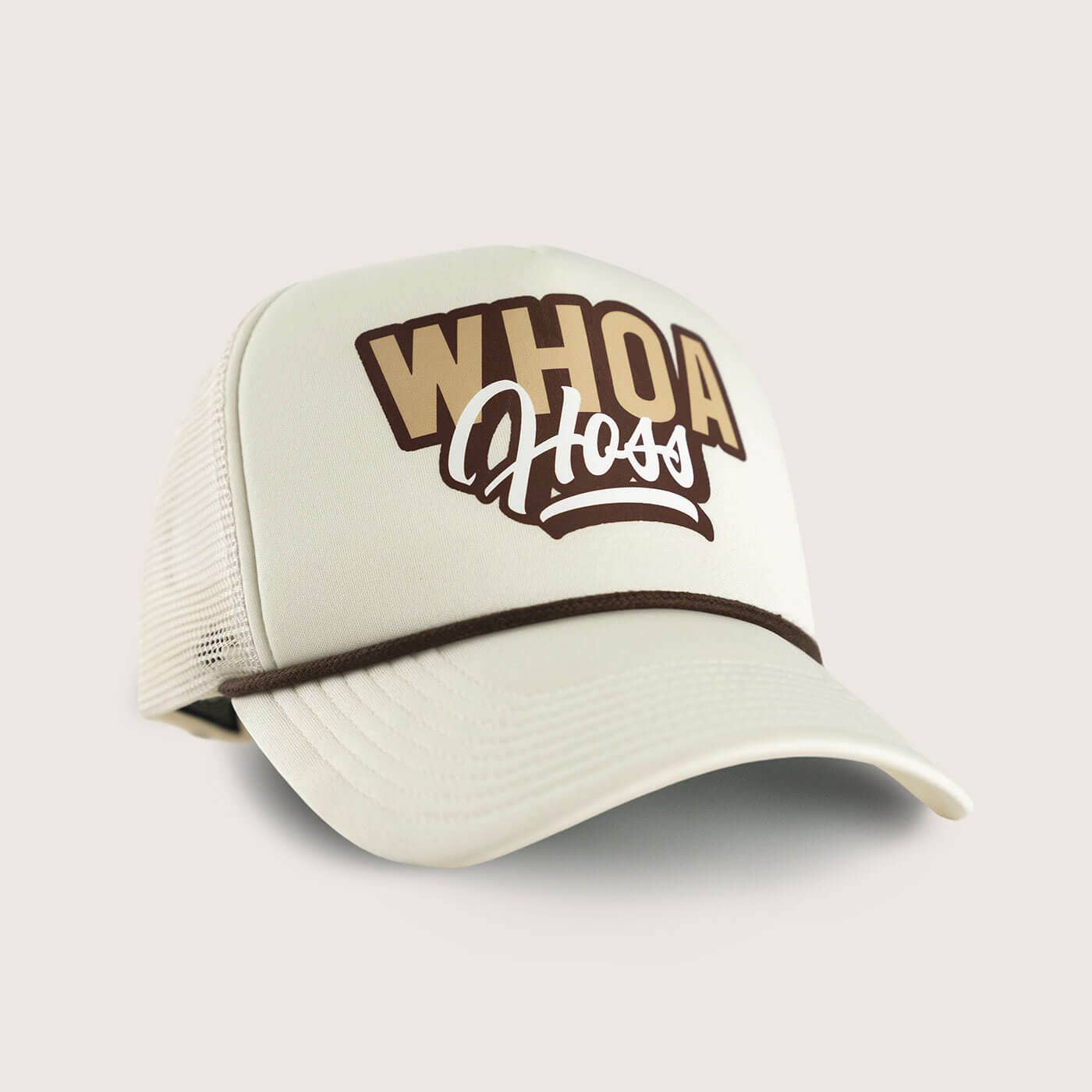 Ivory Whoa Hoss Foam Trucker Hat for wholesale on Faire