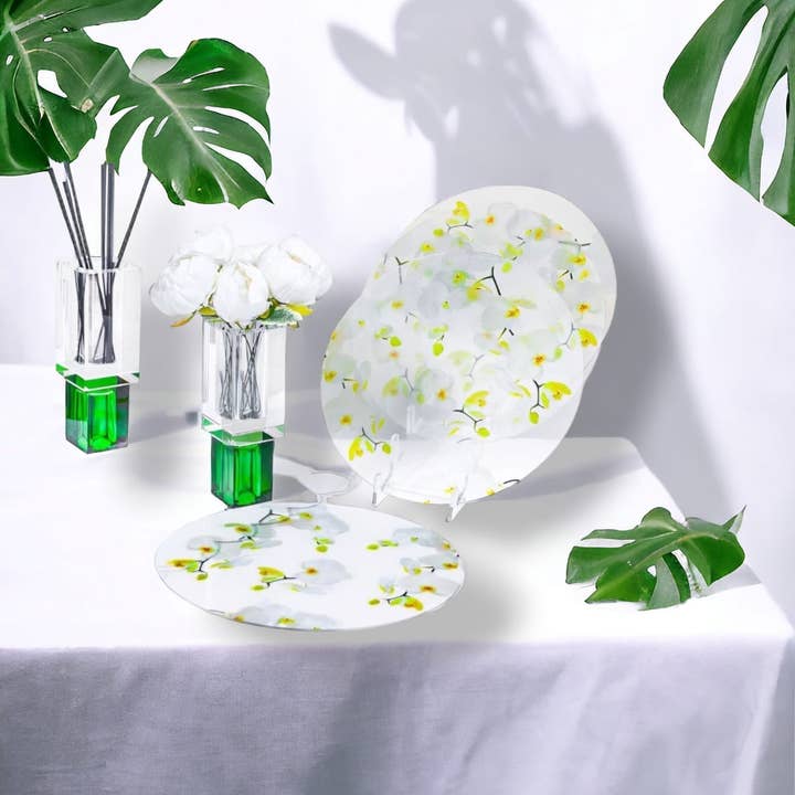 VIVIENCE - Wholesale Vase - Crystal Square Vase with Colored Base