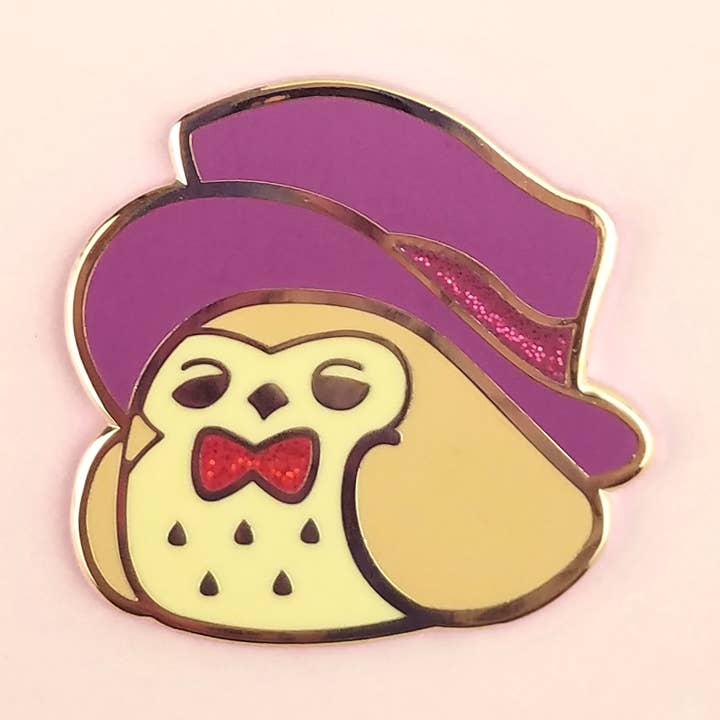 Tea Time Brown Owl Pin for wholesale by Flea Circus