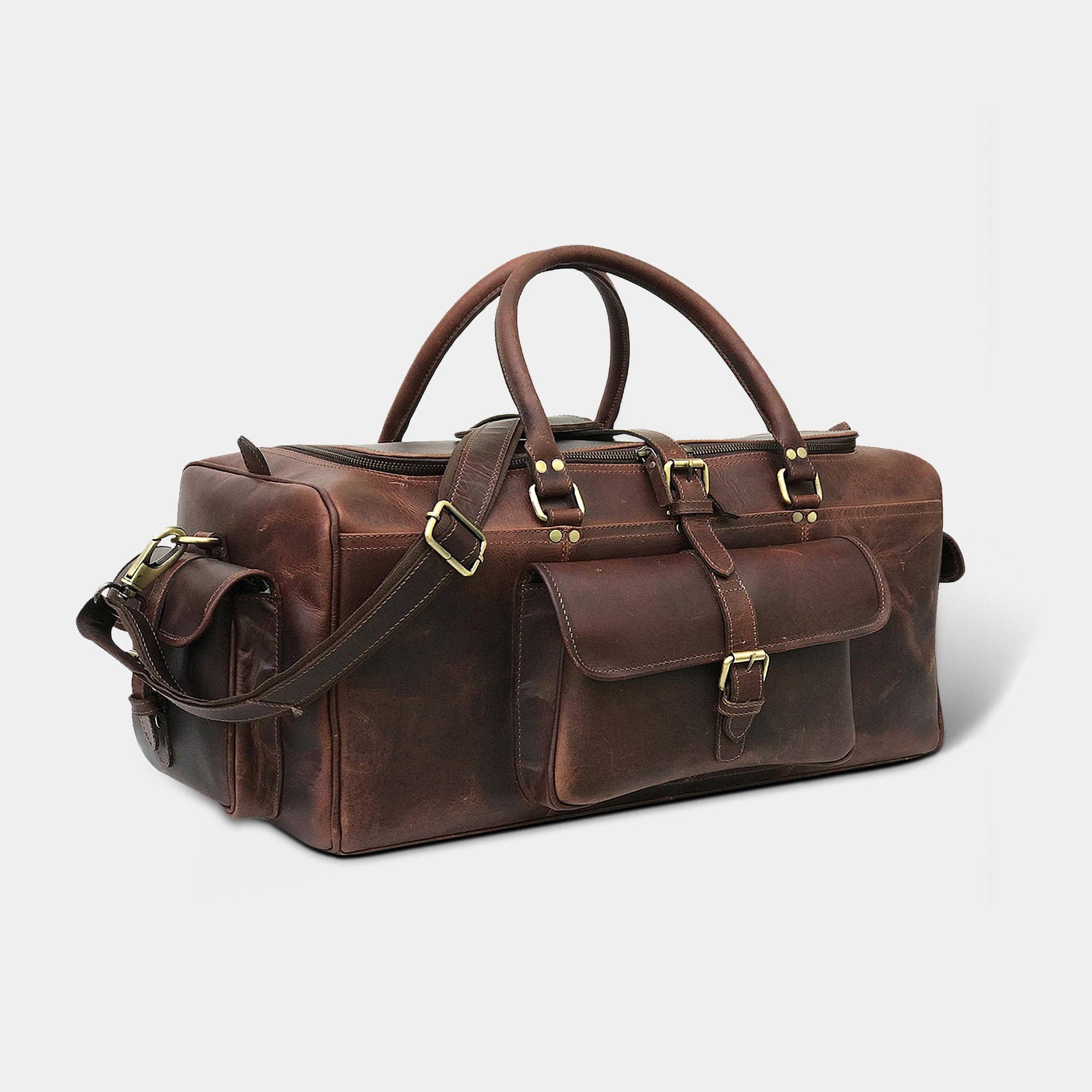 MaheTri LLC - Leather & Lifestyle Goods - Vente Sac de voyage – homme - Sac de voyage en cuir pleine fleur de buffle2
