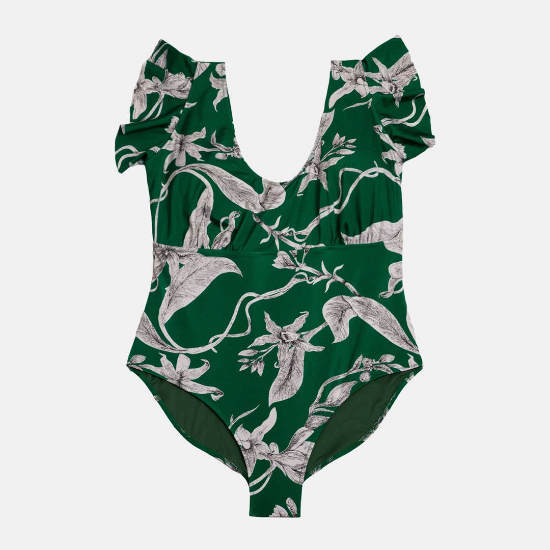 Plus Size Flutter Sleeve One Piece Lily for wholesale on Faire0