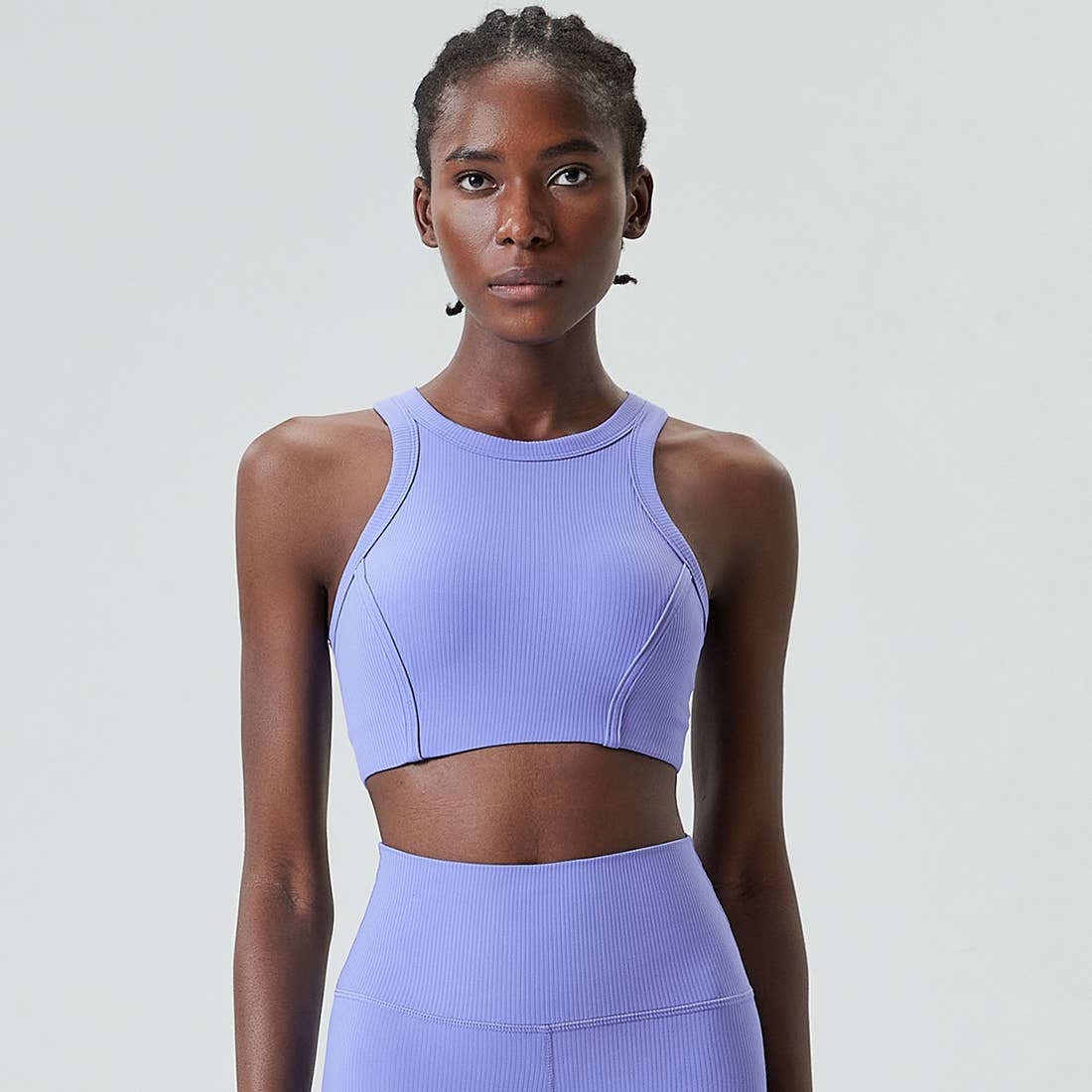 Sodalemon - Wholesale Sports Bra - Women's - Women Yoga Solid Threaded High Support Fitness Sports Bra9