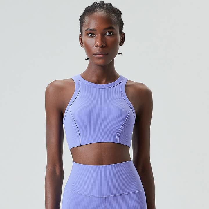 Sodalemon - Wholesale Sports bra – Women's - Women Yoga Solid Threaded High Support Fitness Sports Bra9