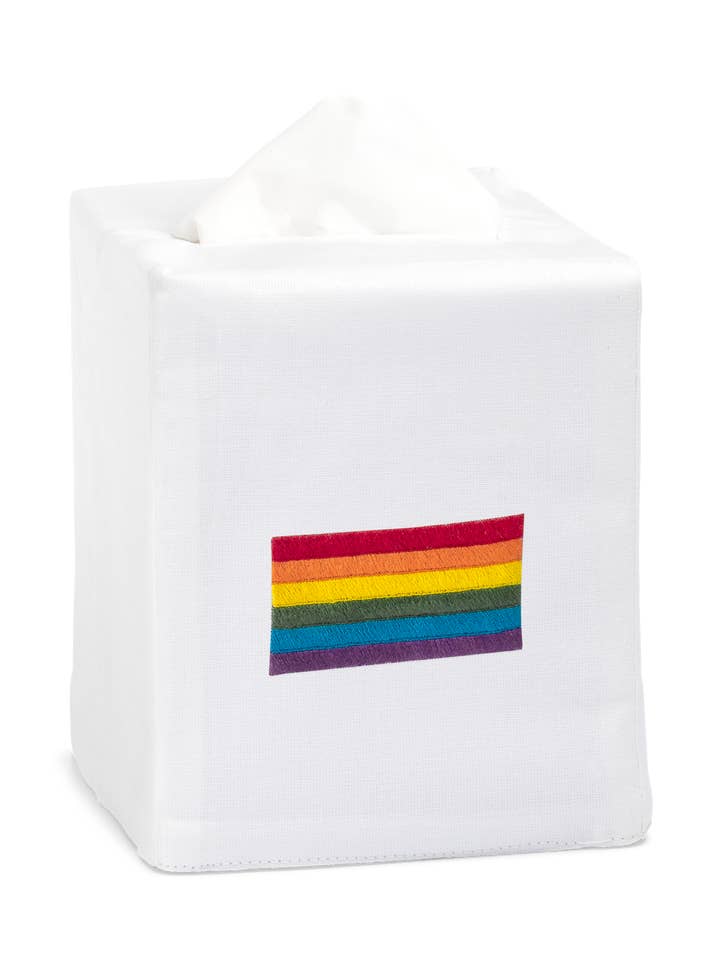 Pride Flag Tissue Box Cover for wholesale by Henry Handwork