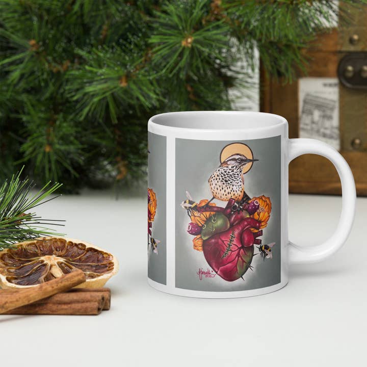 "Nature Heals" Vit blank mugg för wholesale av The Art of Francella