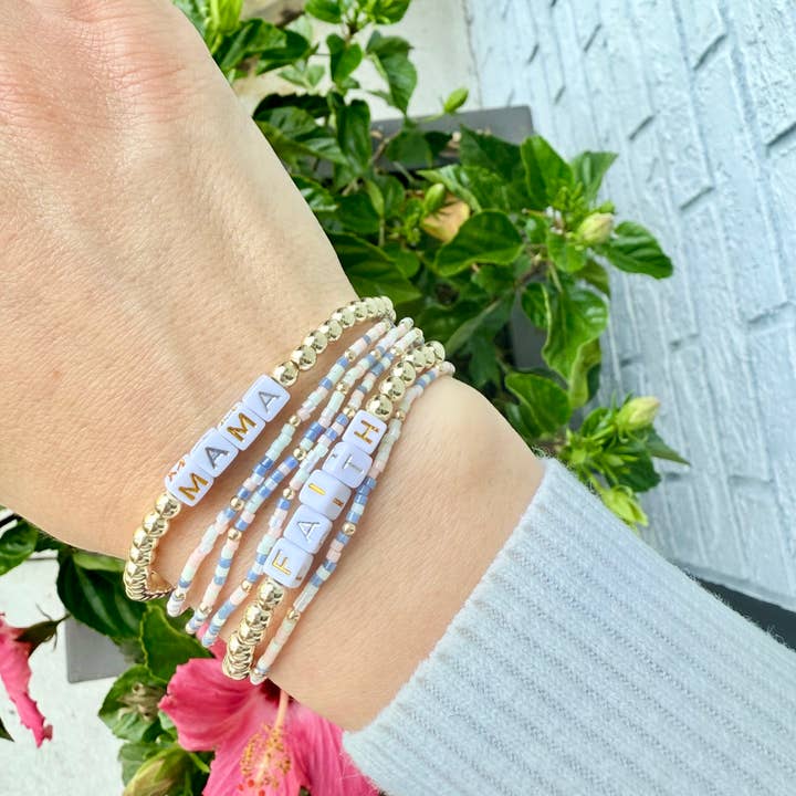 Back Bay Bead Company - Wholesale Beaded Bracelet - Seed Bead Stretch Bracelet Gold Filled Color Bead Bracelets 19