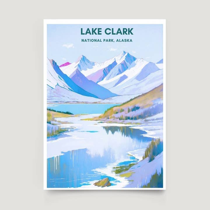Impression du parc national de Lake Clark | Affiche de l'Alaska pour la vente par Across Our Land