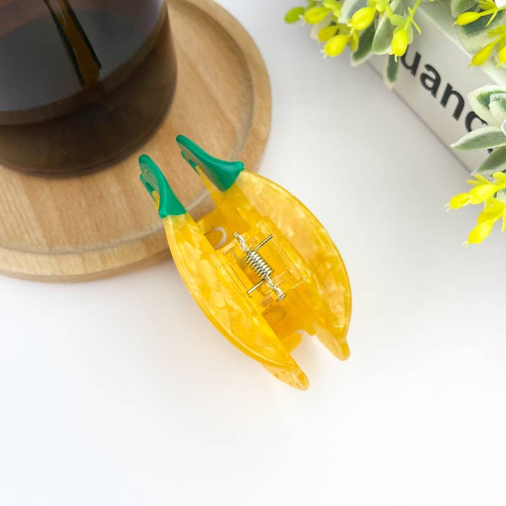 TheDivaSoap - Wholesale Hair Clip - Women's - Acetate Yellow Lemon Hair Claw Clip, Women's Fruit Hair Clip