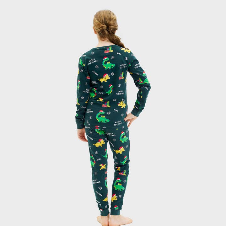 Happy Seasons - Wholesale Sleepwear Set - Kids - Dino Christmas pajamas kids8