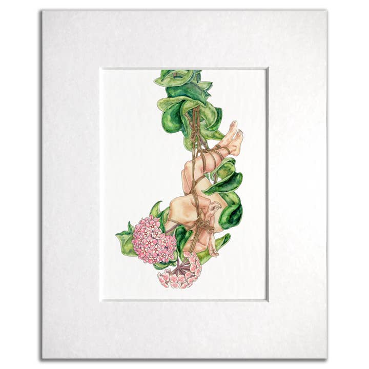 Hoya Rope Plant Shibari Art Print for wholesale by Maridad Studio